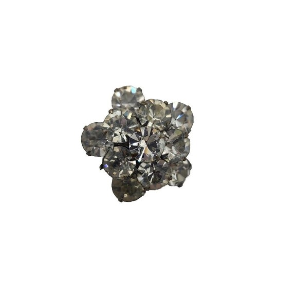Vintage Round Sparkling Brooch Collar Pin Hat Accent Dazzling Mini 1" - Picture 11 of 16